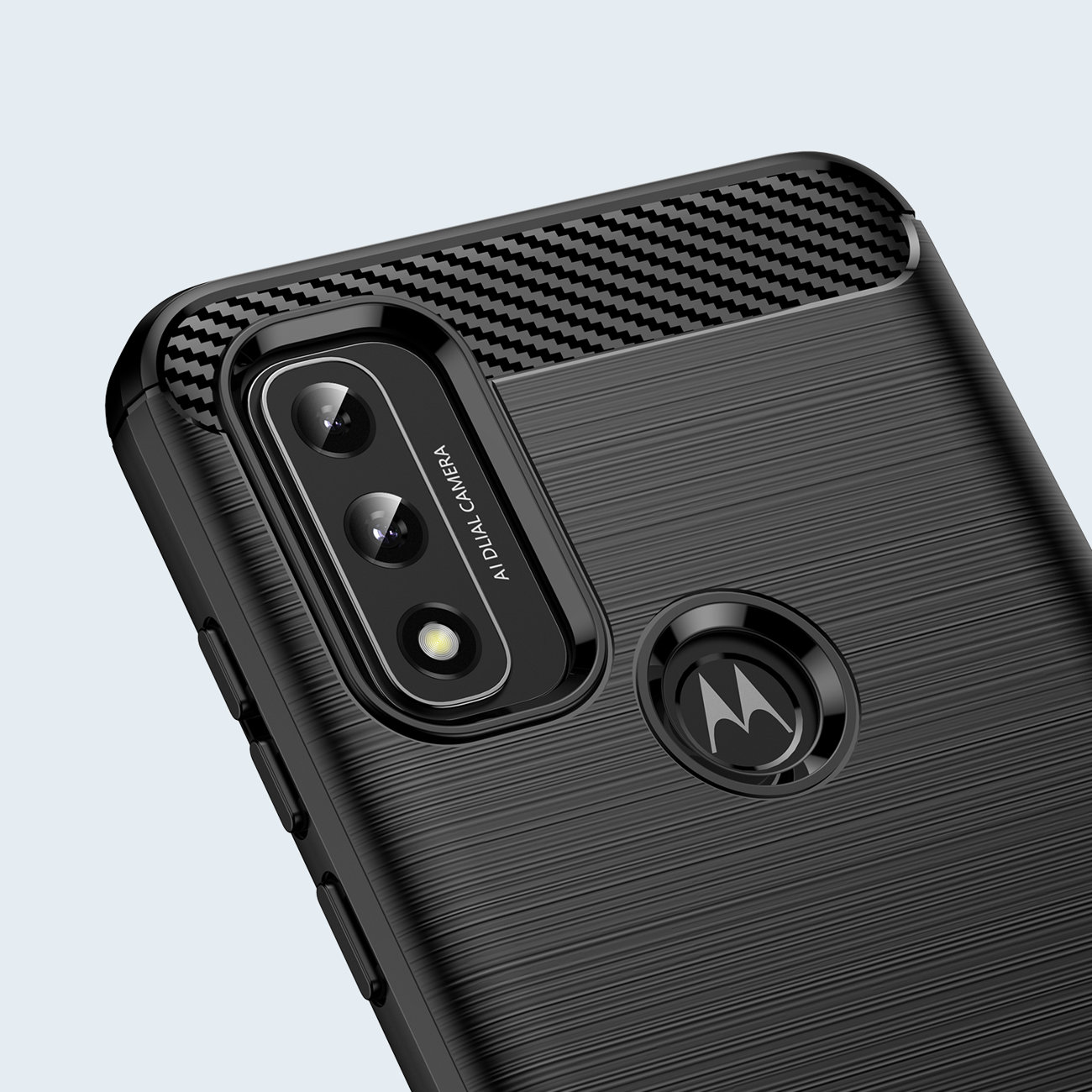 Funda Carbon Shield TPU para Motorola Moto G Play 2023 - negro