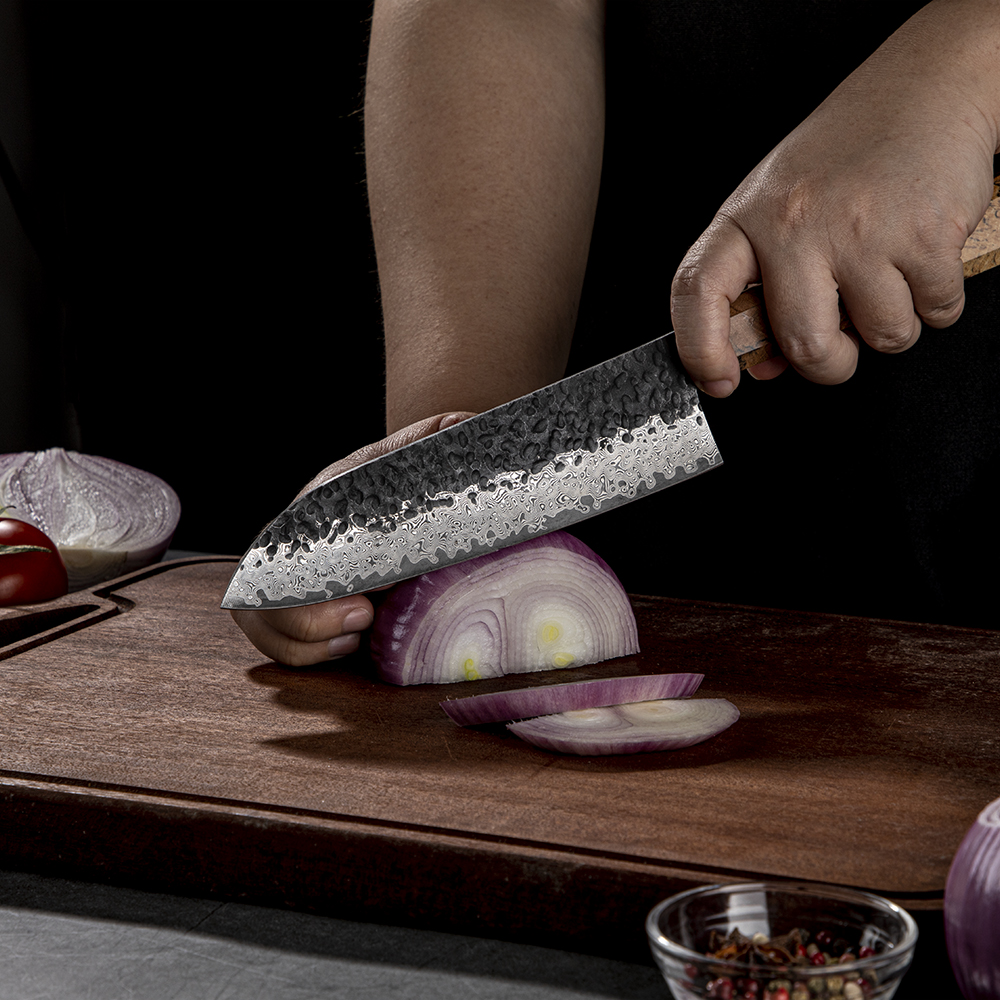 Cuchillo de cocina damasco ZE-37429 - Utility/Marrón