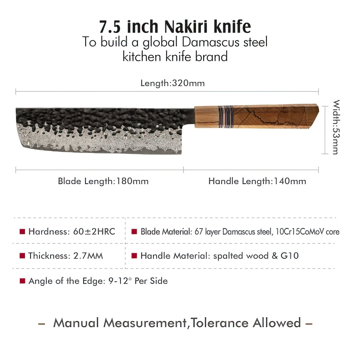 Cuchillo de cocina damasco ZE-37429 - Utility/Marrón