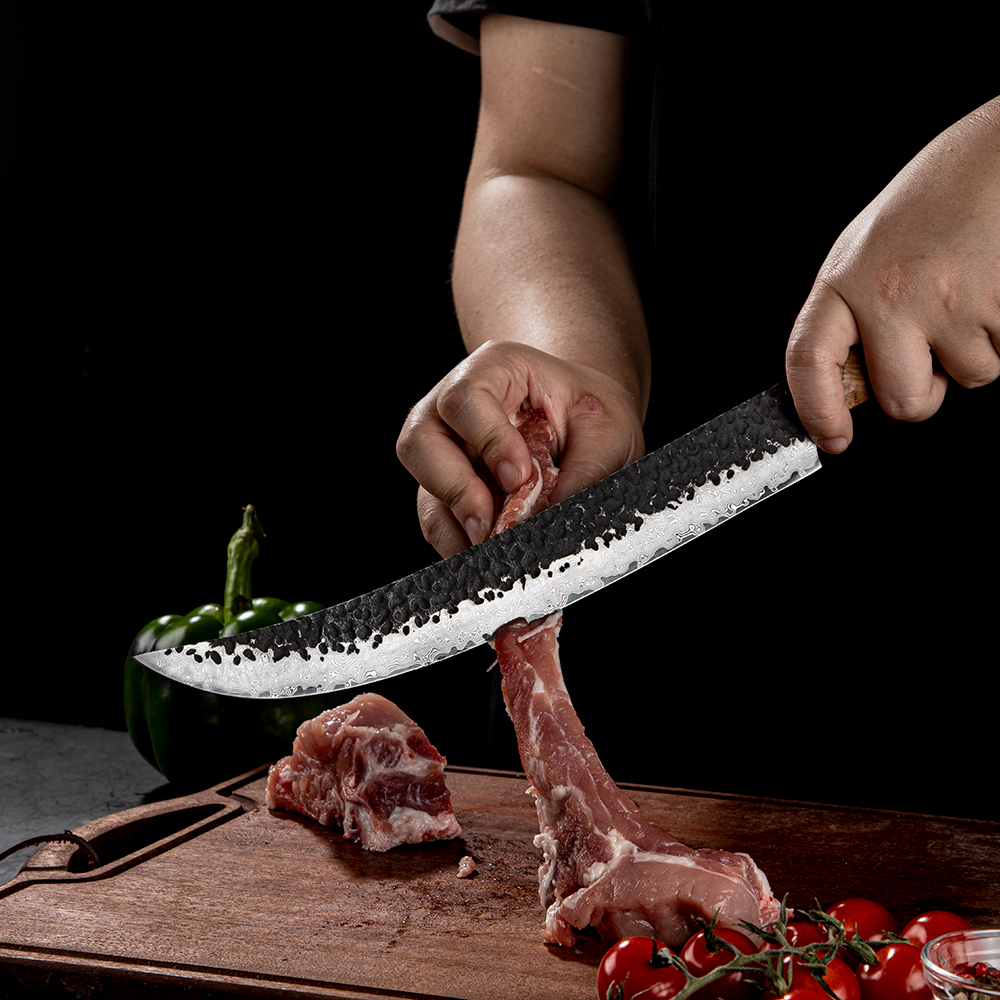 Cuchillo de cocina damasco ZE-37429 - Utility/Marrón