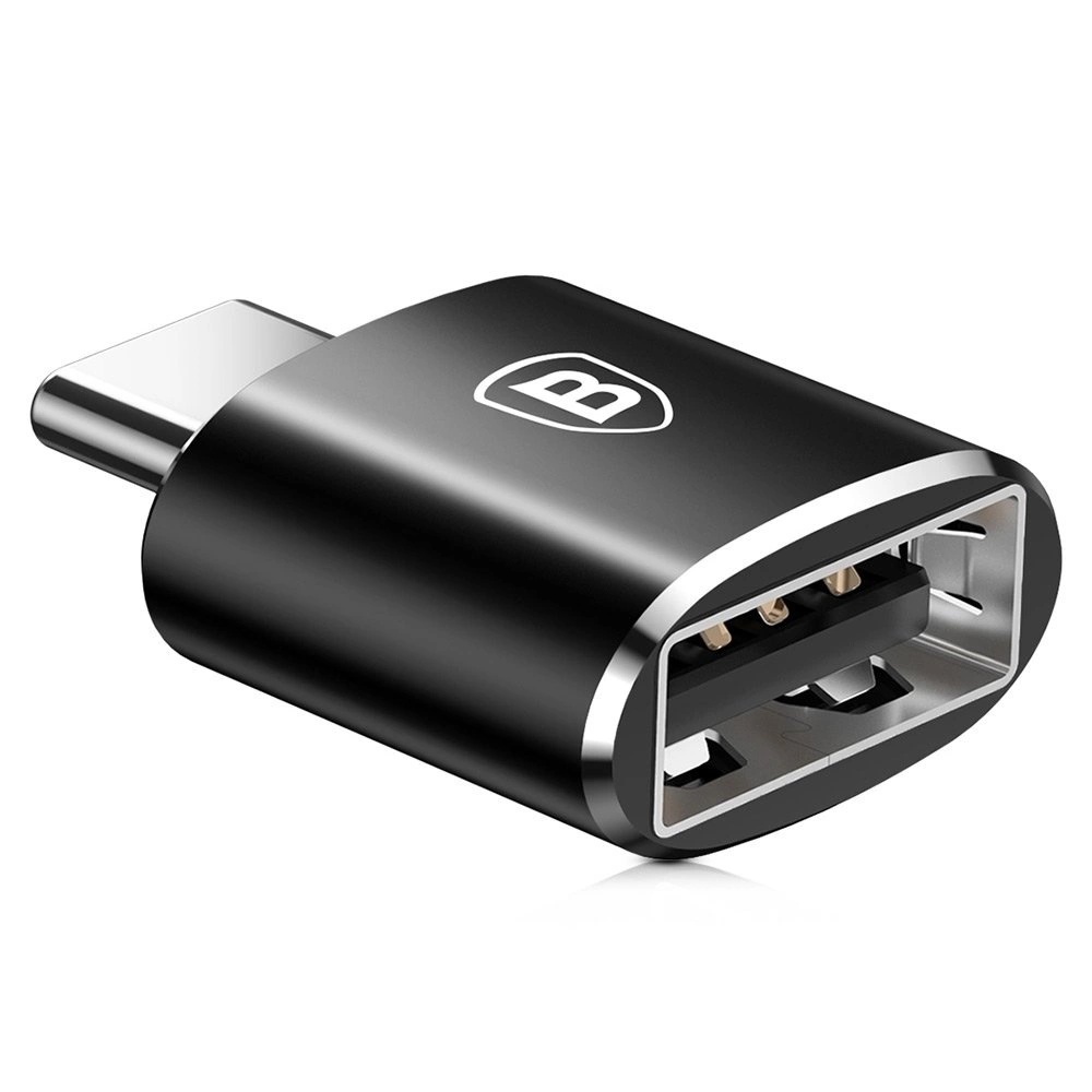 Baseus Mini adaptador OTG de USB-A a USB-C - Negro