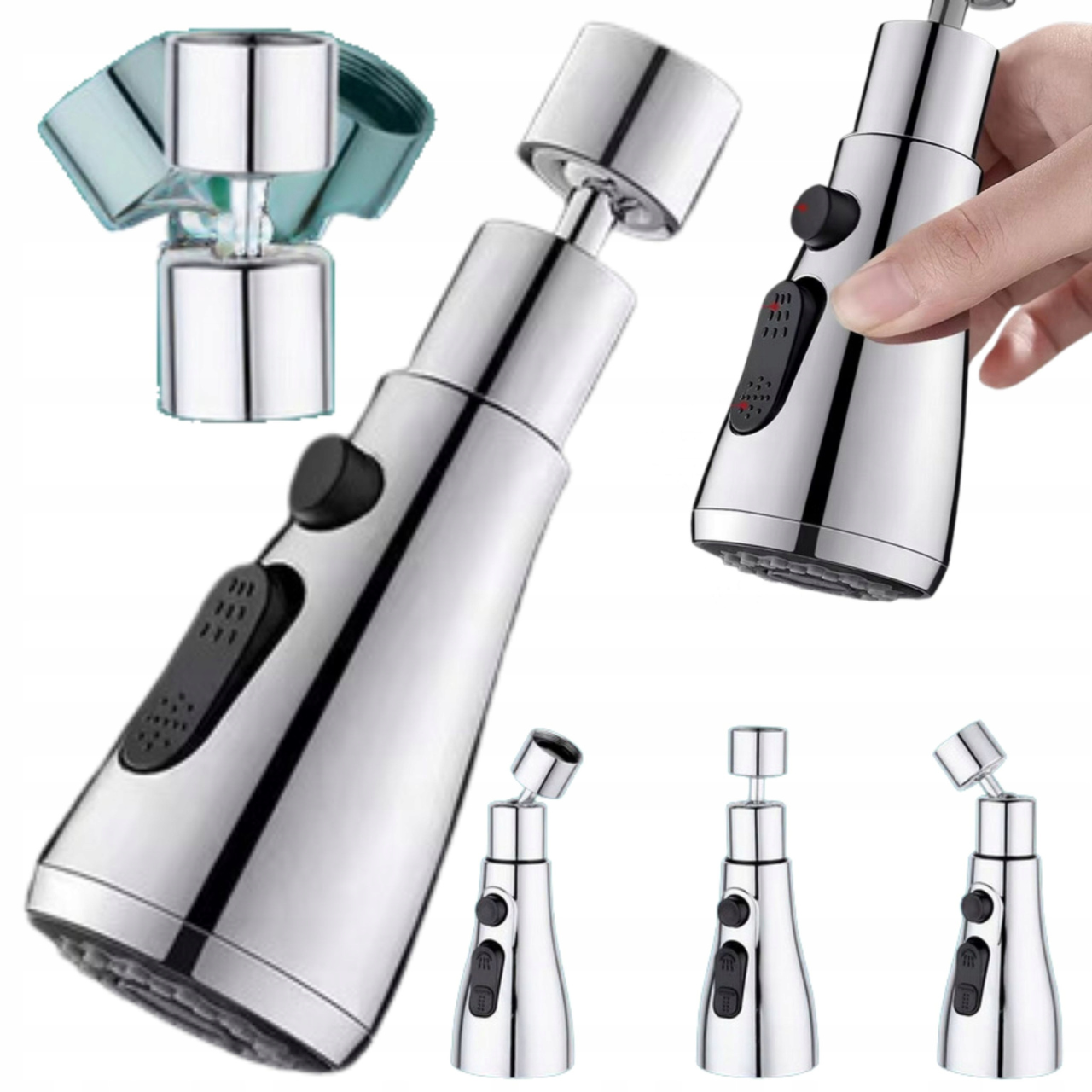 Adaptador ahorrador de agua para grifo - Negro