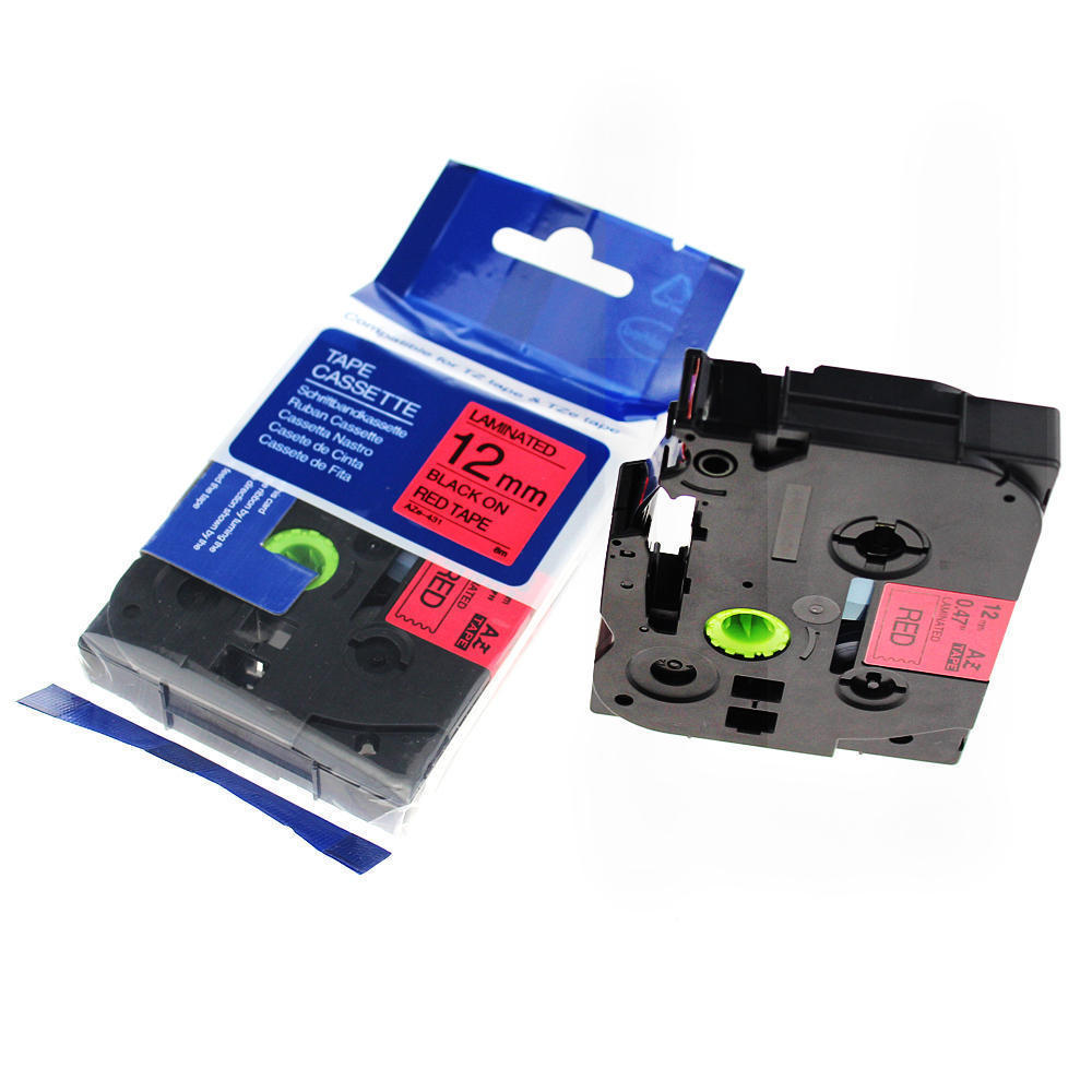 Cinta compatible para Brother TZ-231 / TZe-231 12 mm x 8 m - Impresión negra / fondo Blanco