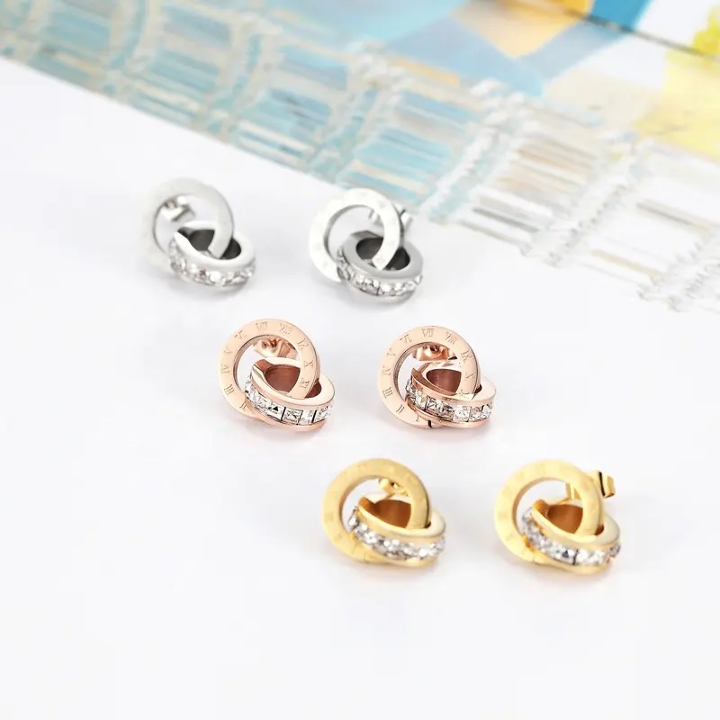 Pendientes CA-28399 - Rosa Dorado