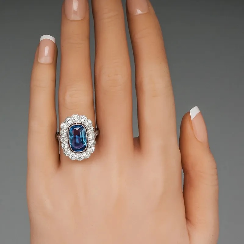 Anillo CA-35637 - Plateado / Azul / 52mm