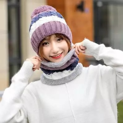Gorro y braga de cuello - Rosa