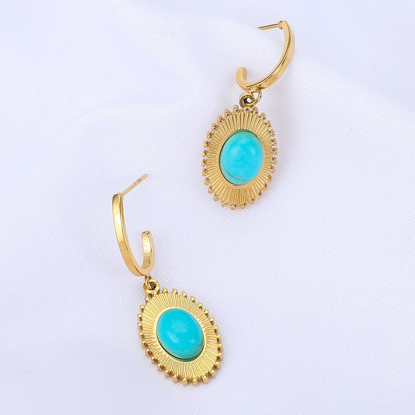Pendientes DO-21736 - Dorados / Turquesa