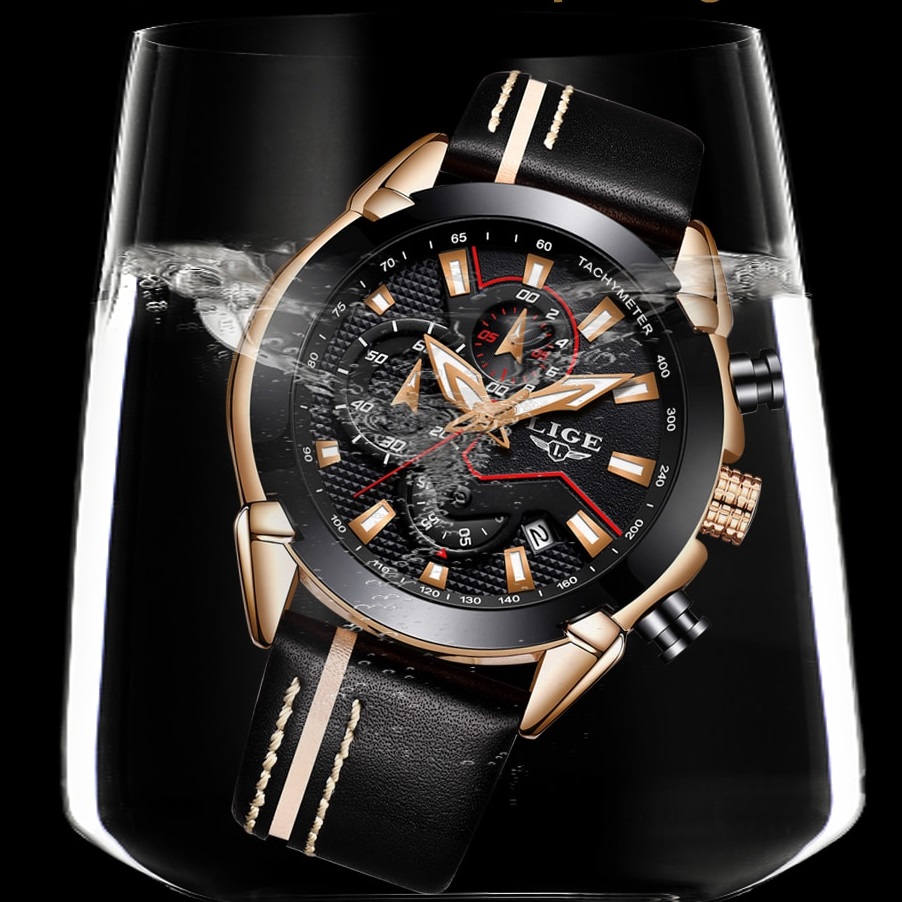 Reloj LIGE-Negro/Dorado
