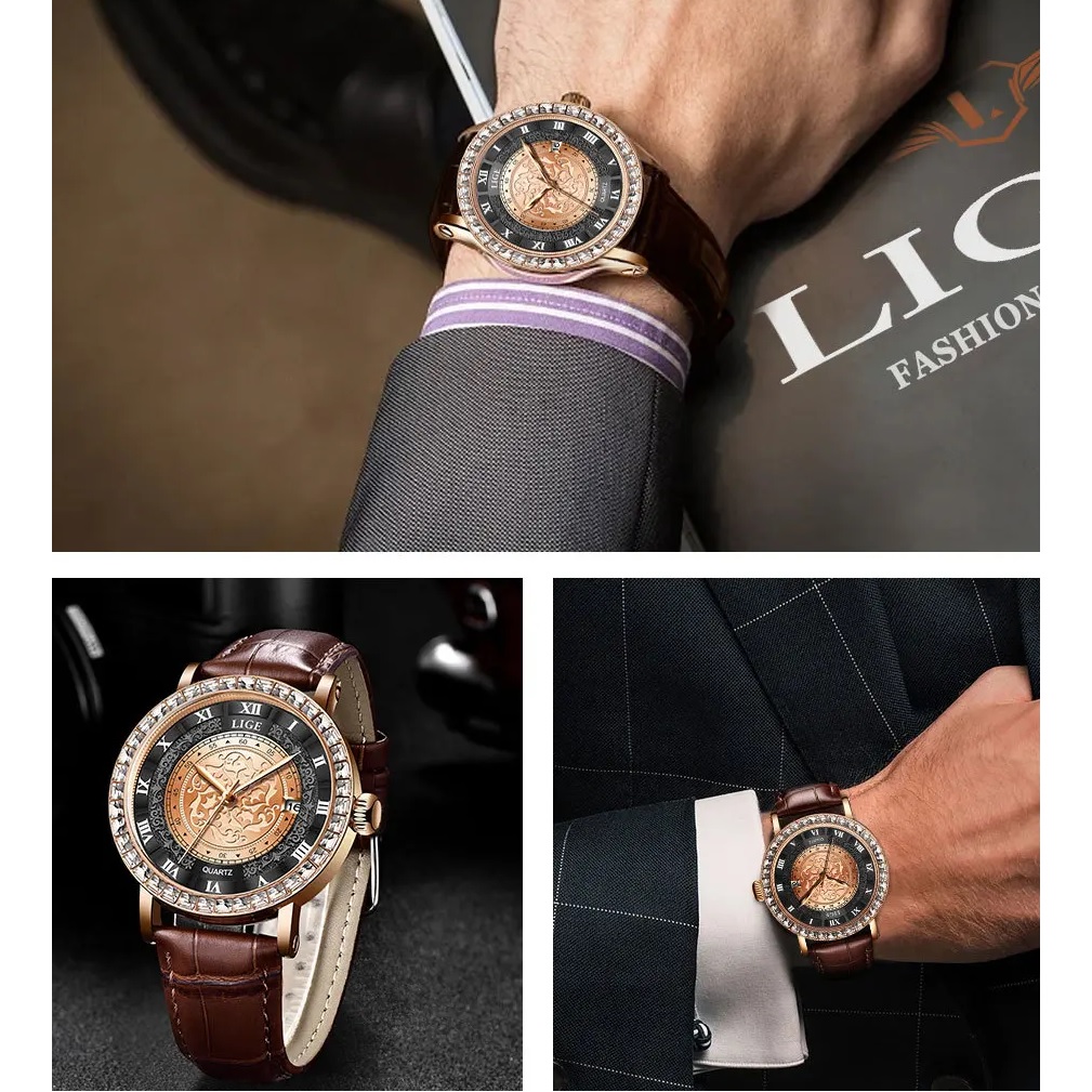Reloj LIGE DE-29501 - Negro / Plateado