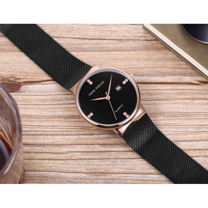 Reloj Mini Focus RO-23918 - Negro / Oro Rosa