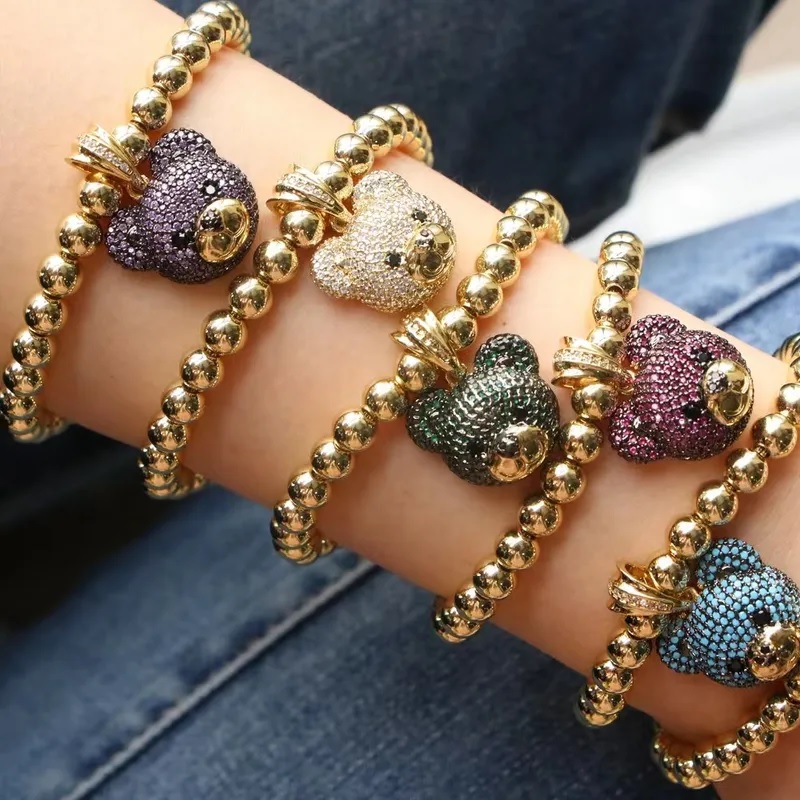 Pulsera Bear-Dorada/Púrpura