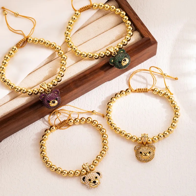 Pulsera Bear-Dorada/Púrpura