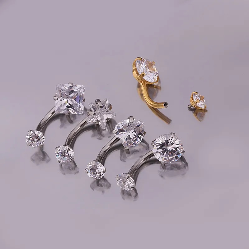 Pendiente de piercing LI-23610 - Plateado / Corazón
