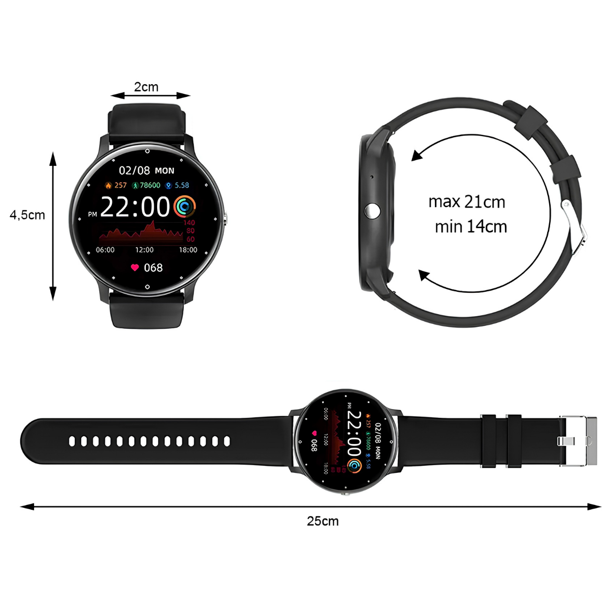 Reloj inteligente ZL02 - Negro