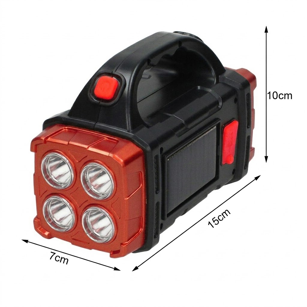 Linterna LED Solar de Camping con Power Bank SR - 40475 - Dorado / Negro