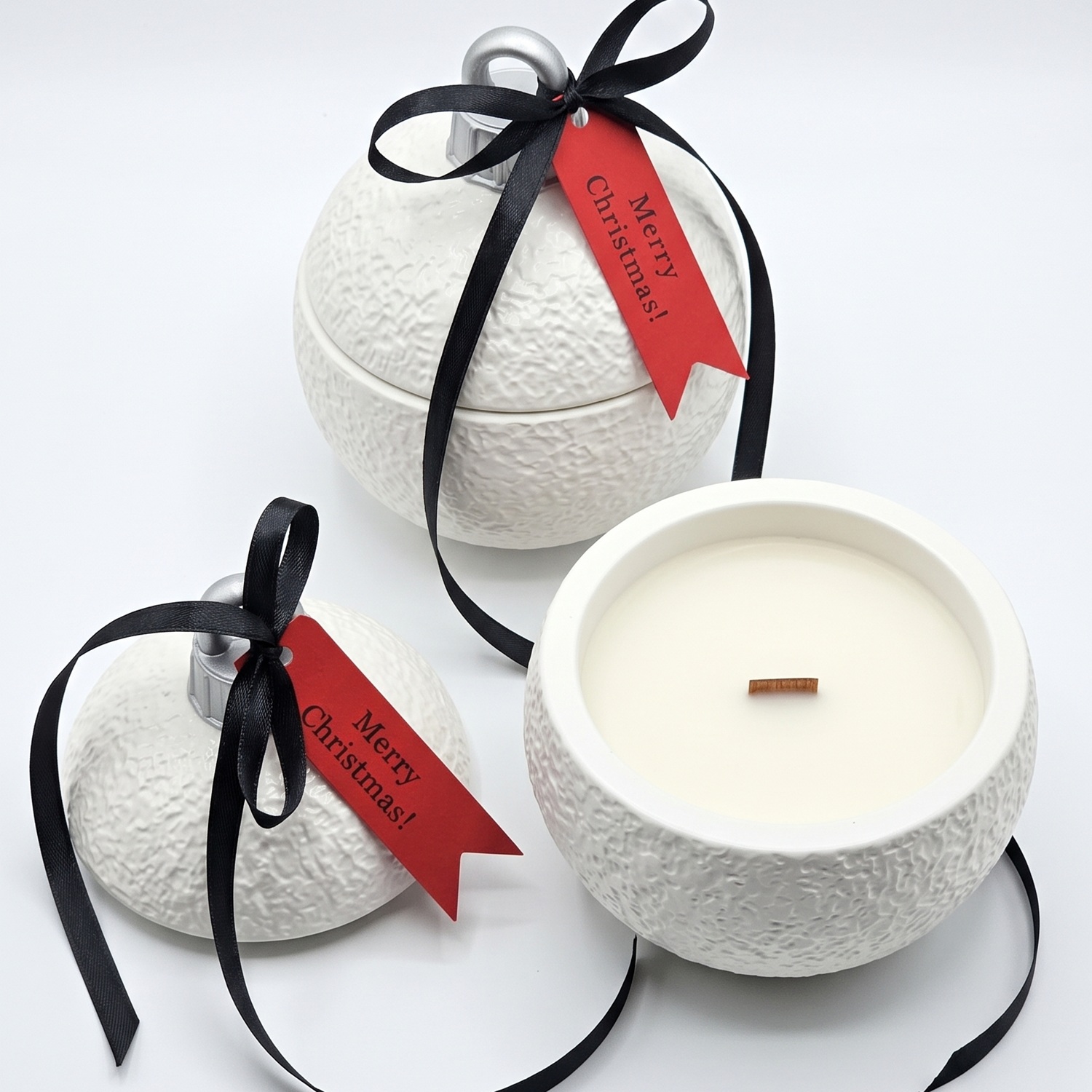 Vela Christmas Bauble Classic MINI - Blanca / Plateada / Magia Invernal