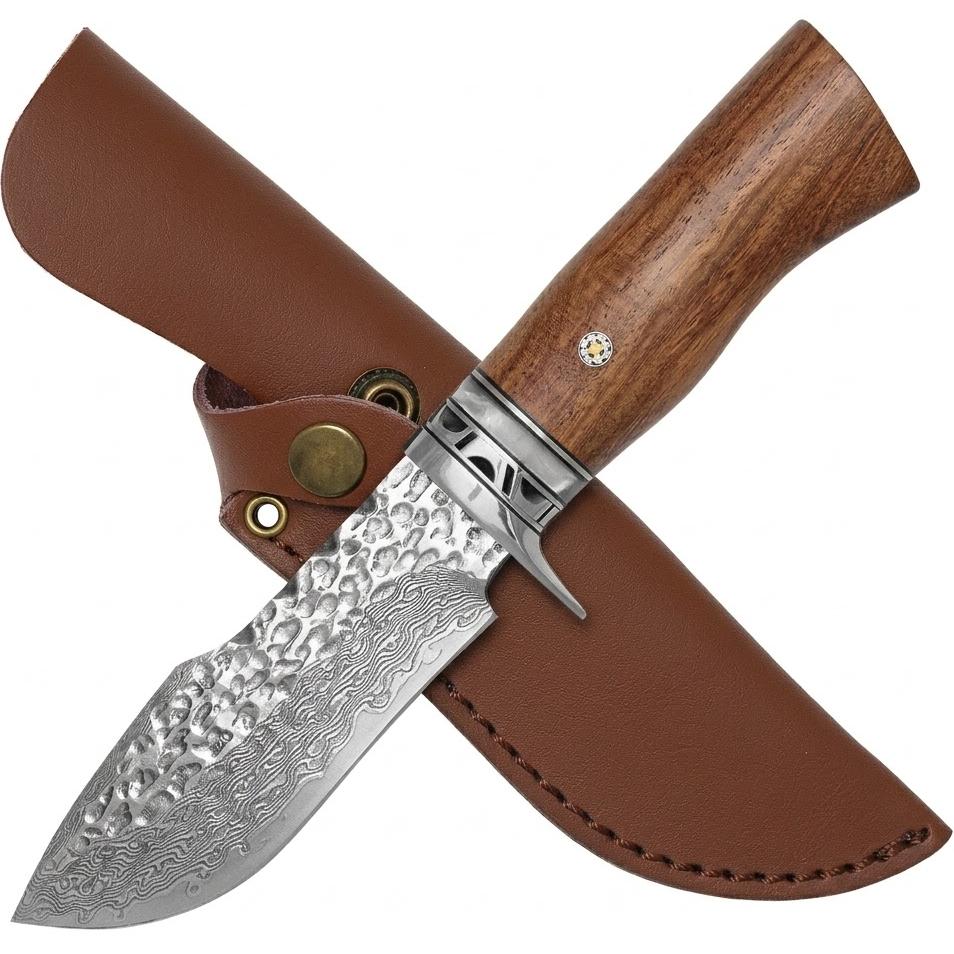 Cuchillo de exterior de Damasco YA-42093 - Marrón