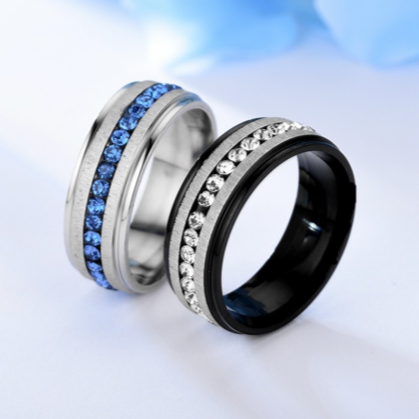 Anillo NO-17170 - Plateado / Azul / 65mm