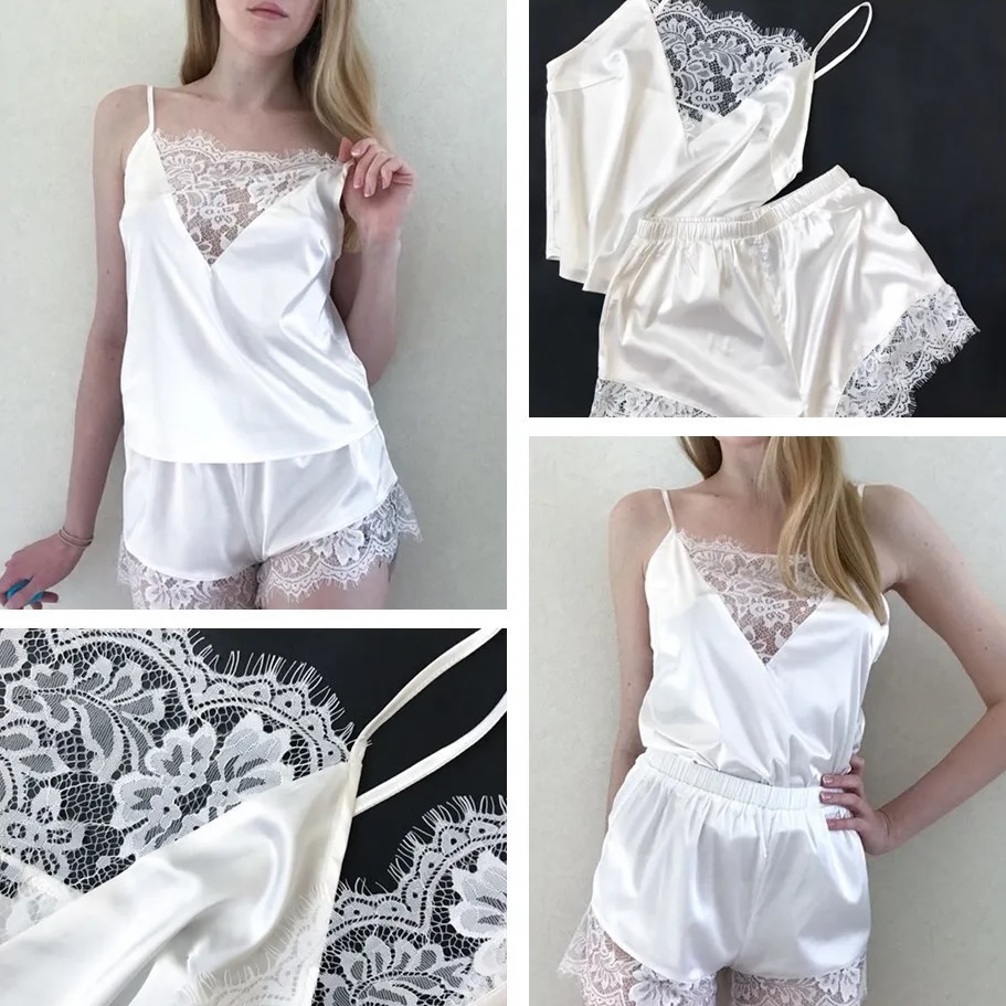 Pijama corto de mujer CU-33960 - Blanco / XL