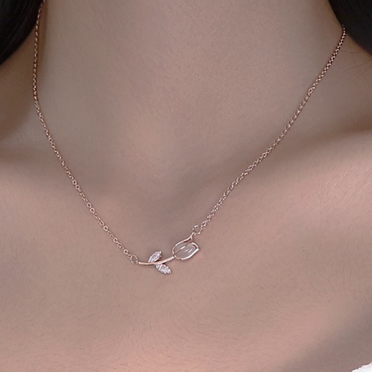 Collar Rose Flower - Dorado