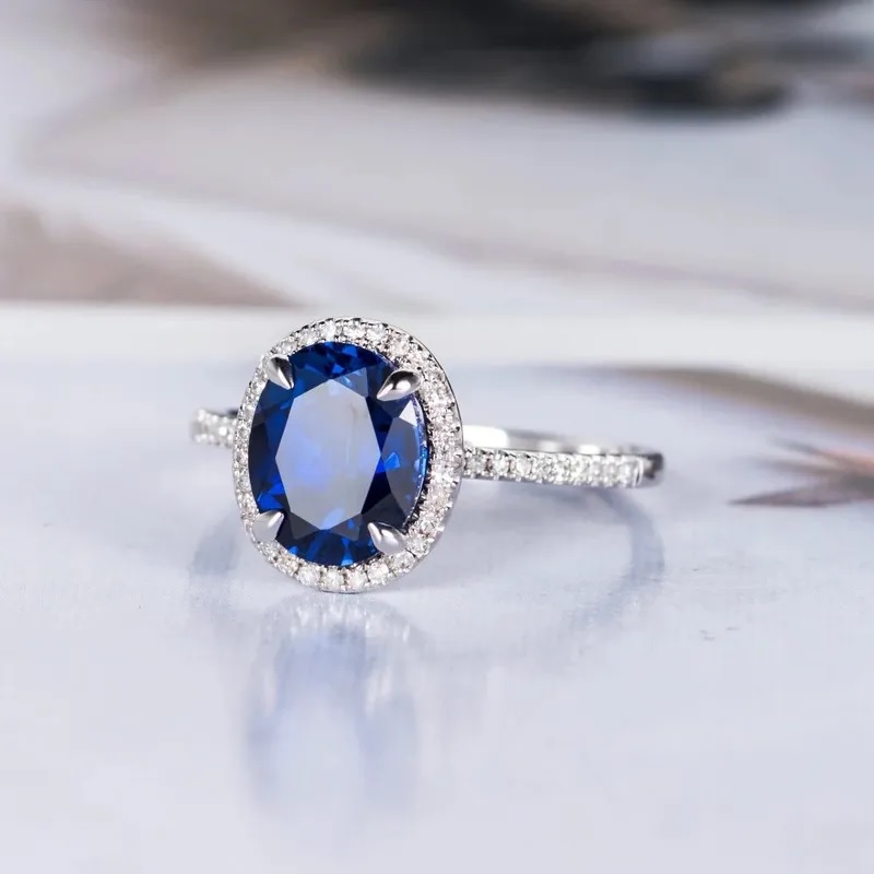 Anillo RO-35618 Blue - Plateado / Azul / 55mm