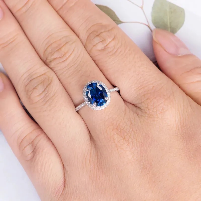 Anillo RO-35618 Blue - Plateado / Azul / 55mm