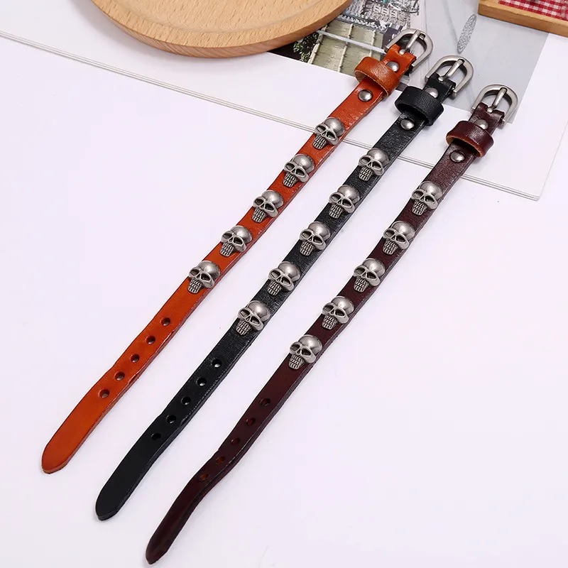 Pulsera Small Skull - Marrón