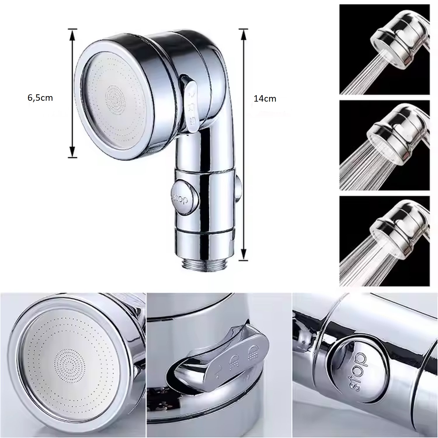 Cabezal de ducha para lavabo - Plateado