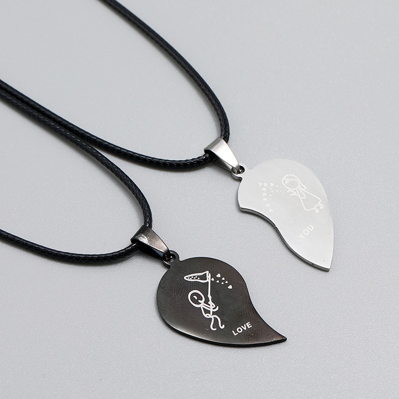 Set de collares LY-19782 - Negro / Plateado