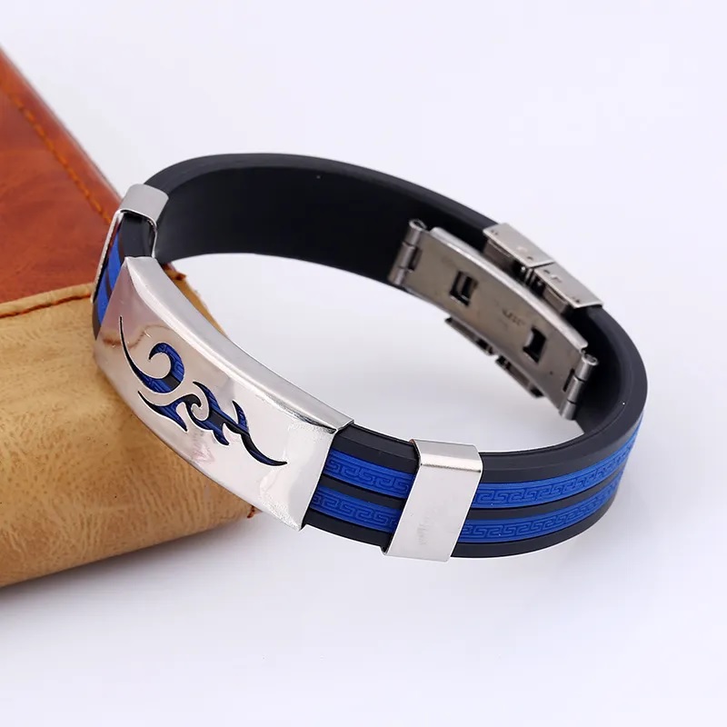 Pulsera masculina TI-33195 - Negra / Azul