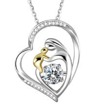 Collar en forma de corazón – símbolo del amor y la maternidad - Plateado