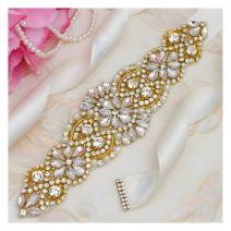 Cinturón de atar para mujer KV-40053 - Blanco/Dorado