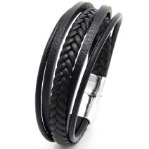 Pulsera de hombre SA-18809 - Negro / Plata
