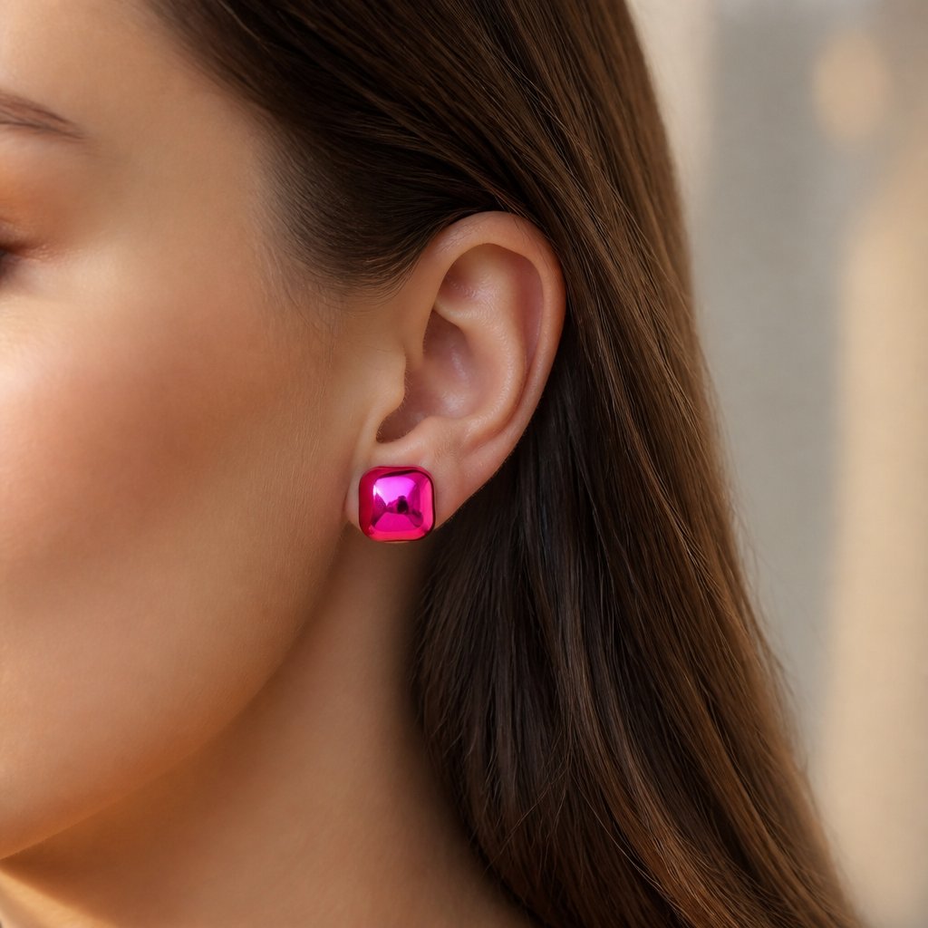 Pendientes AD-33122 - Square / Rosa