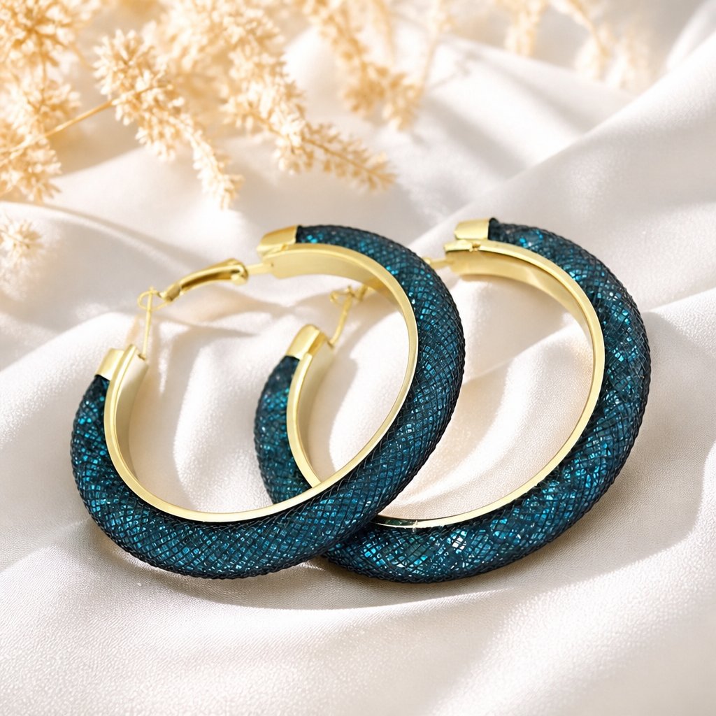 Pendientes RE-3313 - Turquesa / Negro