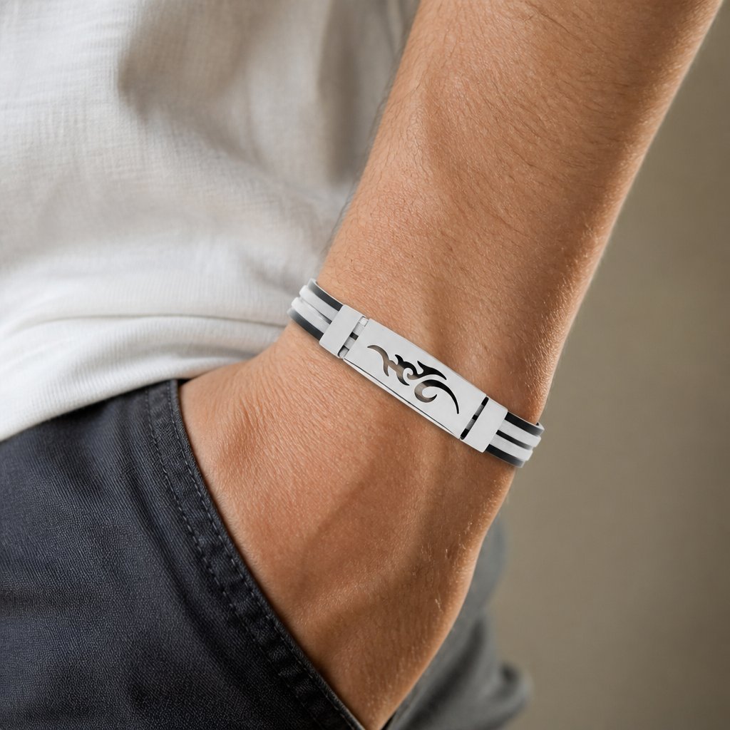 Pulsera para hombre TI-33192 - Negra / Blanca