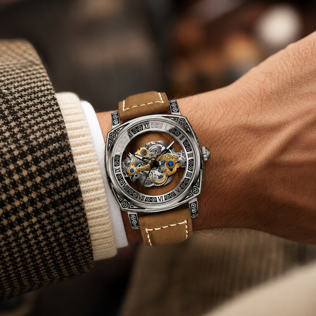 Reloj BINBOND MD-41279 - Plata / Marrón / Dorado