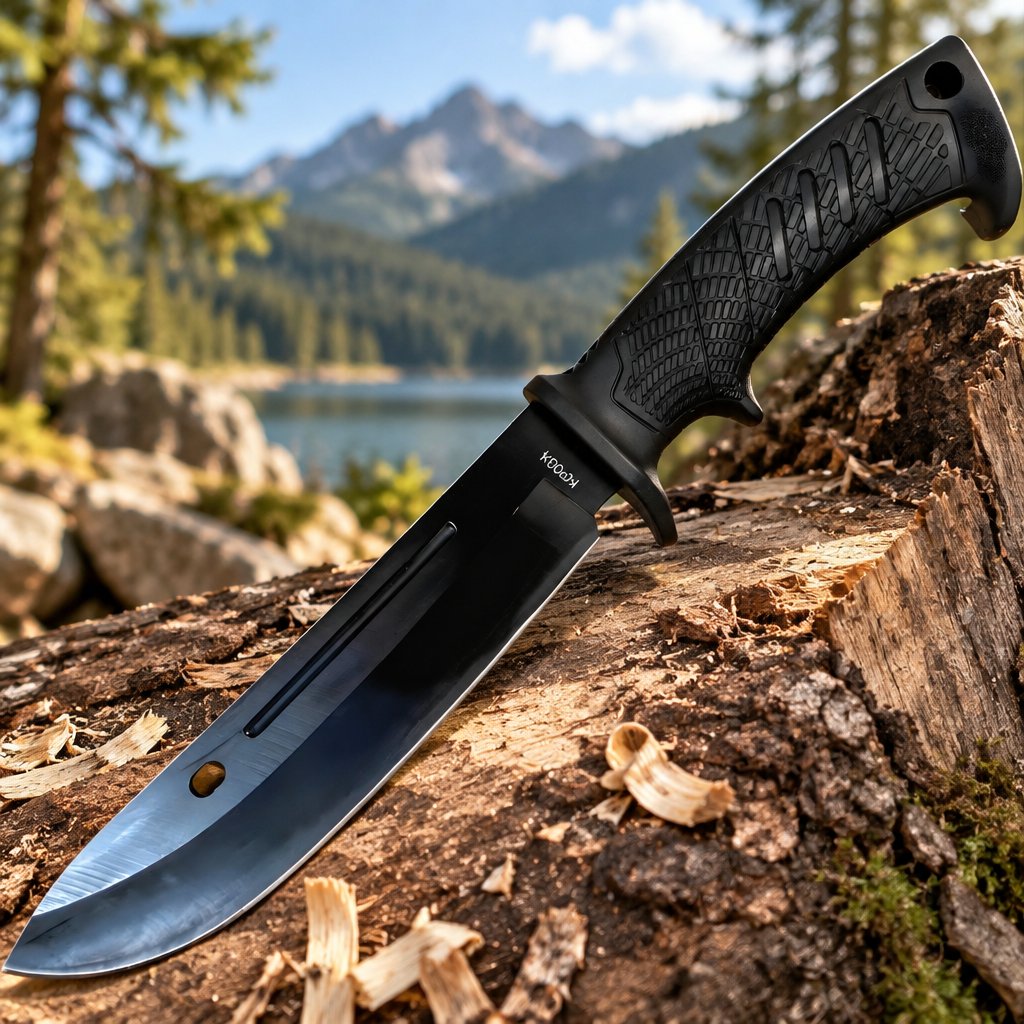 Cuchillo de exterior KP004 - Negro2 / 31cm / Sin funda